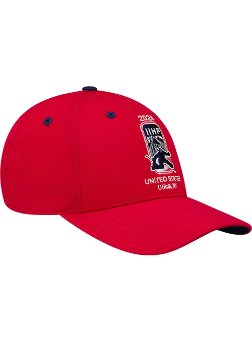 2024 IIHF Women's World Championship Structured Hat - Red - Angled Right View