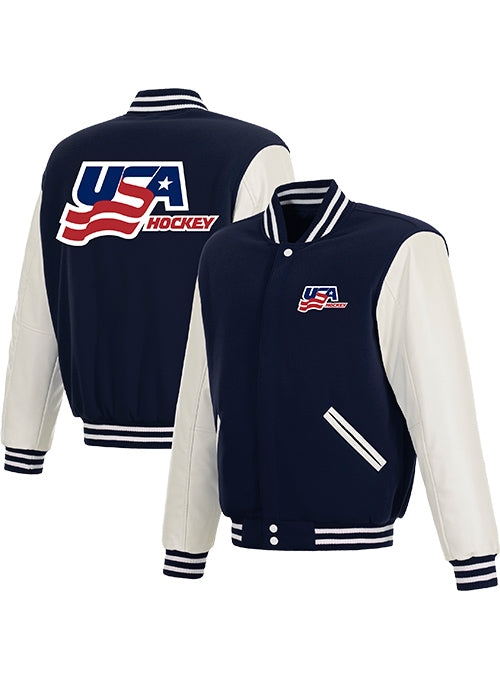 USA Hockey Reversible Twin Logo Varsity Jacket