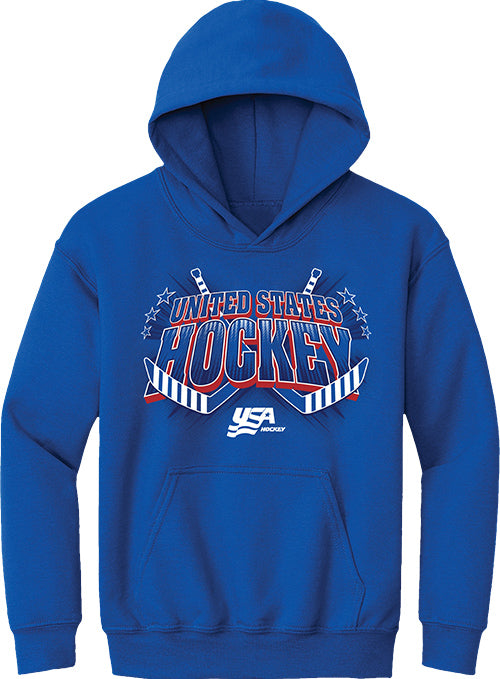 Youth USA Hockey Stars Cross Sticks Hooded Sweatshirt