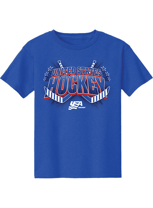 Youth USA Hockey Stars Cross Sticks T-Shirt