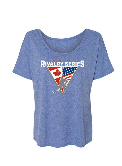 Ladies USA Hockey Rivalry Series Slouchy T-Shirt in Blue- Front View