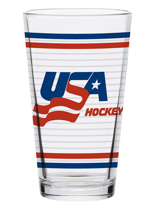 USA Hockey 16 oz. Pint Glass - Front View