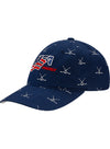 Ladies USA Hockey Cross Sticks Pattern Adjustable Hat - Side View