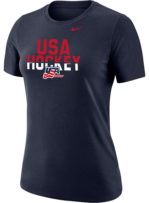 Ladies Nike USA Hockey Goal Line T-Shirt - Front View