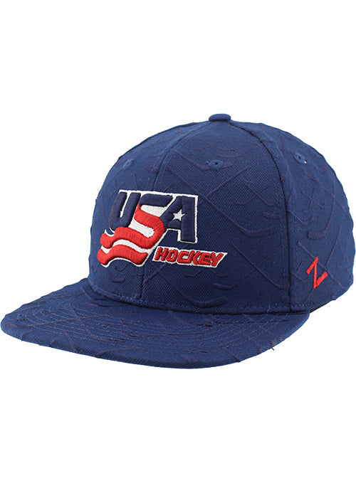 Zephyr USA Hockey Topshelf Pattern Snapback Hat