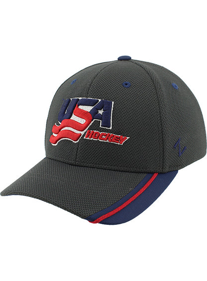 Zephyr USA Hockey Stride Offset Stripe Snapback Hat