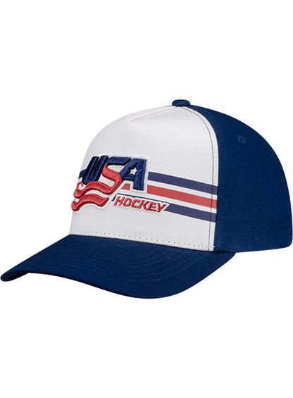 USA Hockey Triple Stripe 5-Panel Snapback Hat