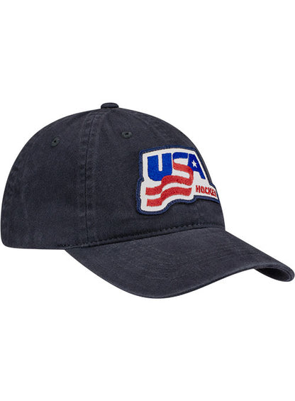 USA Hockey Logo Patch Heavy Washed Twill Adjustable Hat