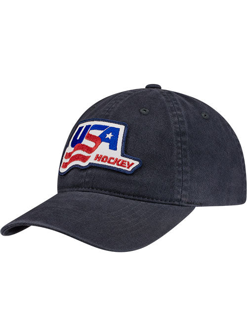 USA Hockey Logo Patch Heavy Washed Twill Adjustable Hat