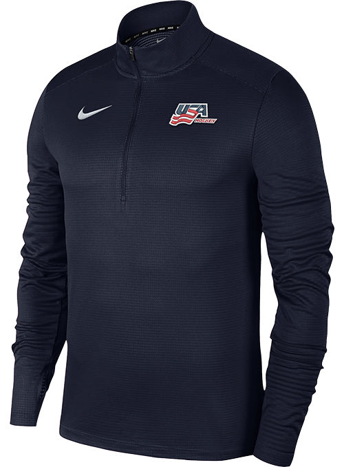 Nike USA Hockey Pacer 1/4 Zip Jacket - Front View