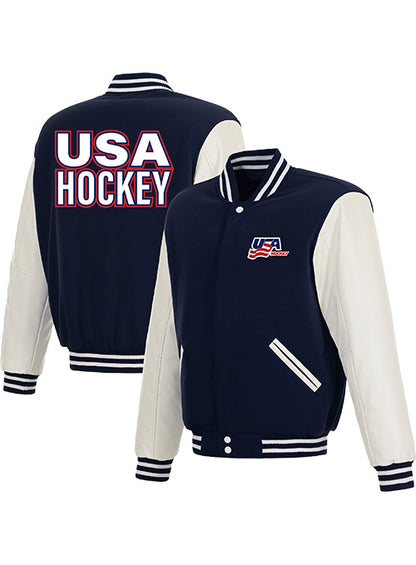 USA Hockey Reversible Statement Varsity Jacket