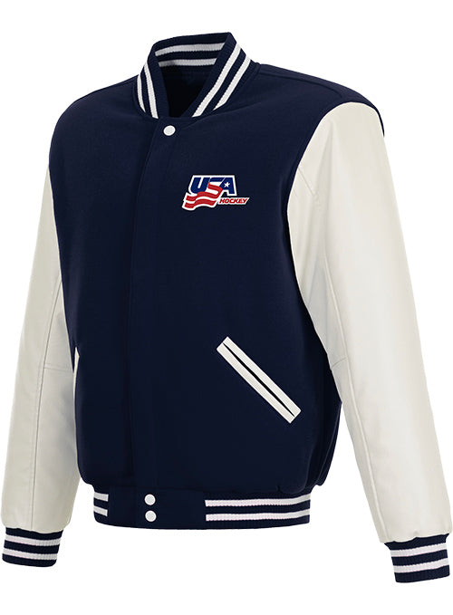 USA Hockey Reversible Twin Logo Varsity Jacket