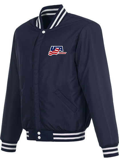 USA Hockey Reversible Twin Logo Varsity Jacket