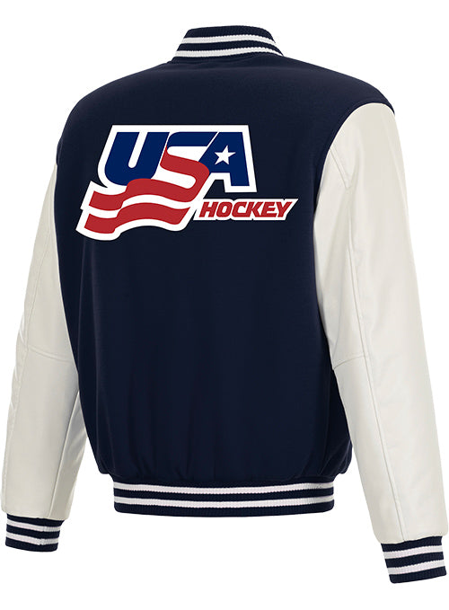 USA Hockey Reversible Twin Logo Varsity Jacket