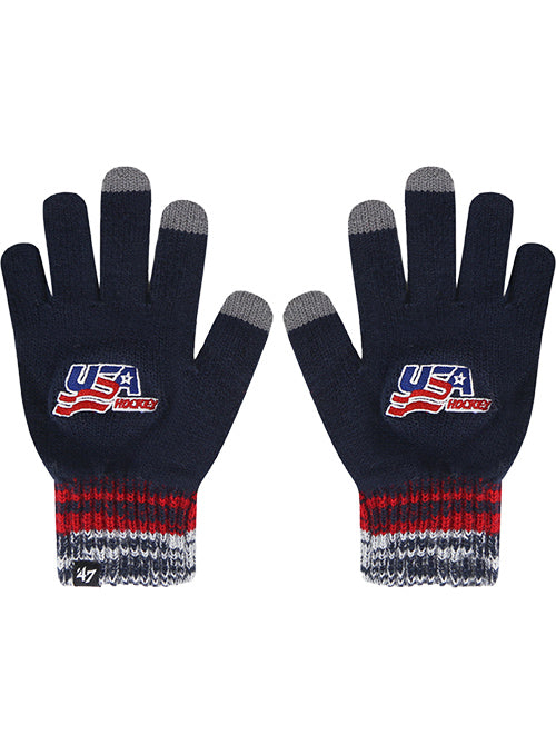 47 Brand USA Hockey Static Knit Gloves - Front View