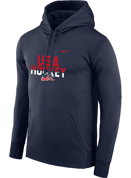 Nike USA Hockey Goal Line Therma Hooded Sweatshirt - Front View