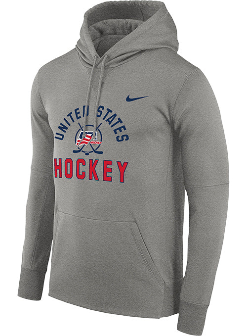 Nike USA Hockey Center Therma Hooded Sweatshirt - Front View