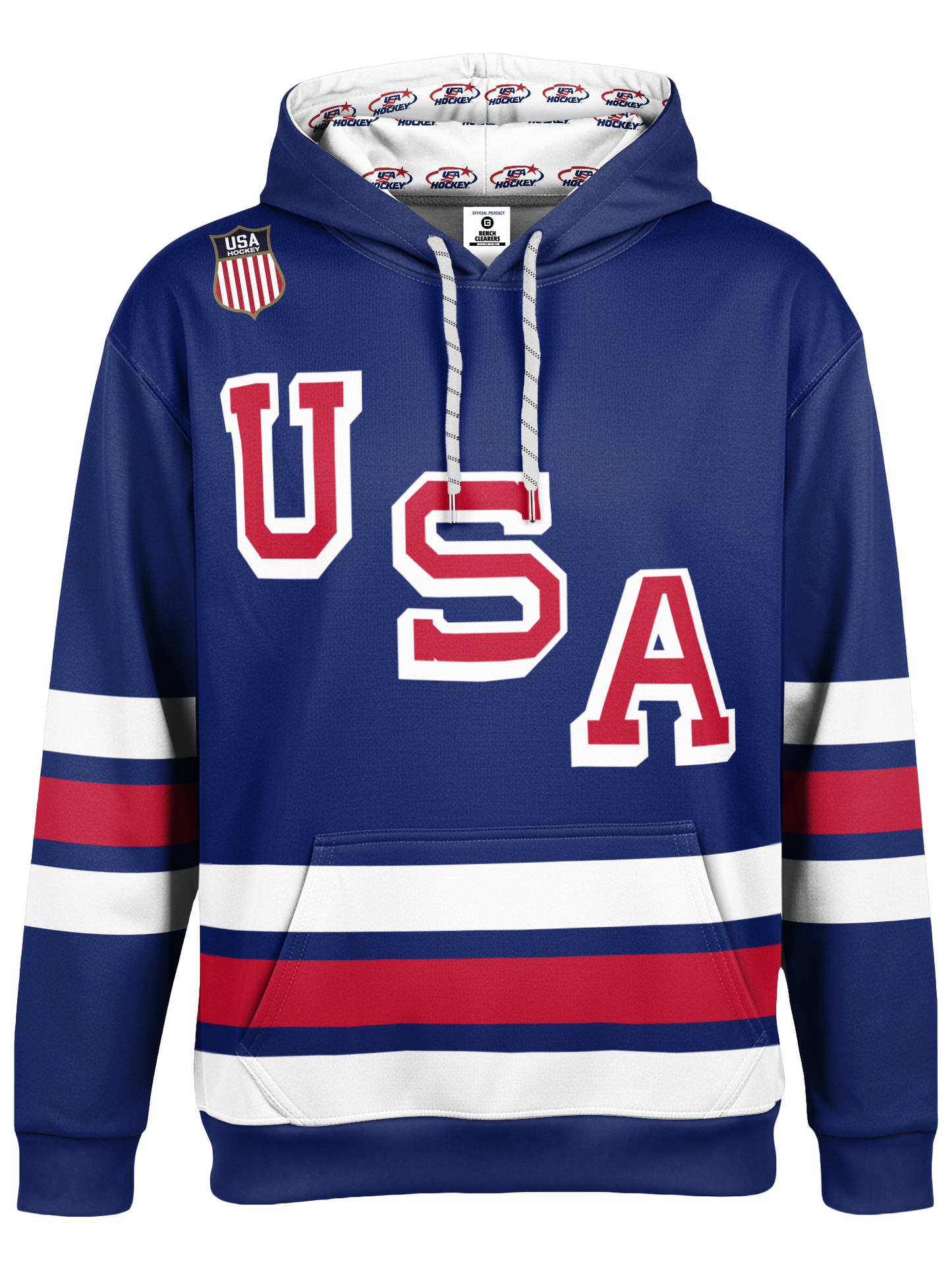USA Hockey U-S-A Sublimated Hooded Sweatshirt - Blue