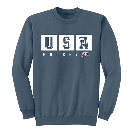 USA Hockey U-S-A Block Crewneck Sweatshirt