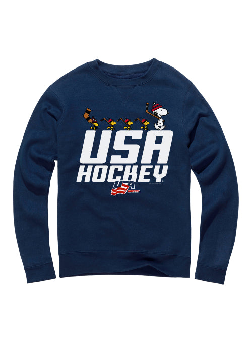 Streaker Sports Peanuts X USA Hockey Snoopy's Hockey Team Crewneck Sweatshirt