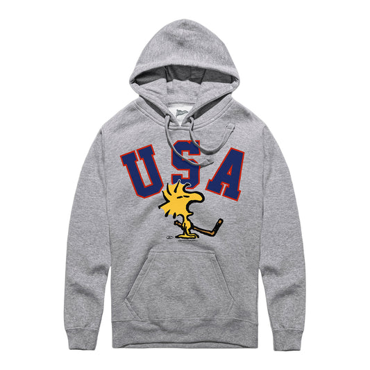 Streaker Sports Peanuts X USA Hockey 1980 Woodstock Hooded Sweatshirt