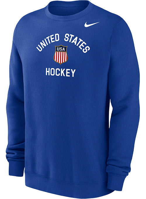 Nike USA Hockey Olympic Club Fleece Crewneck Sweatshirt