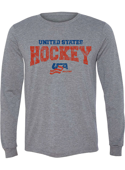 USA Hockey Locker Room Tri-Blend Long Sleeve T-Shirt - Front View