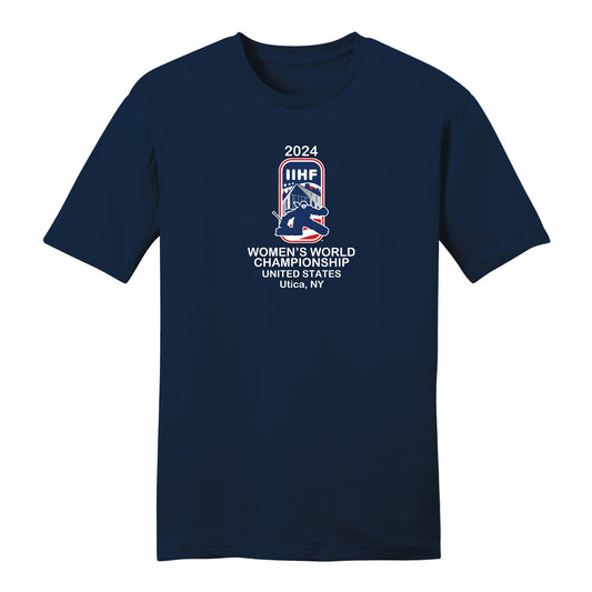 2024 IIHF Women's World Championship T-Shirt - Navy - Front View