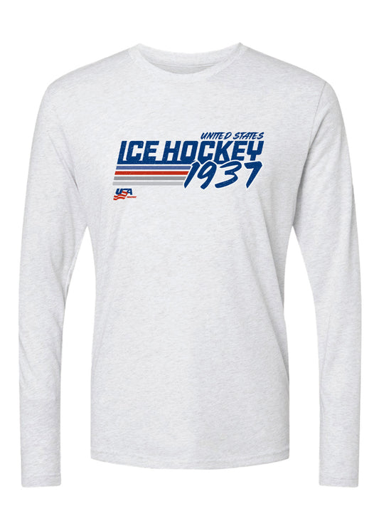 USA Hockey Retro Stripes Long Sleeve T-Shirt