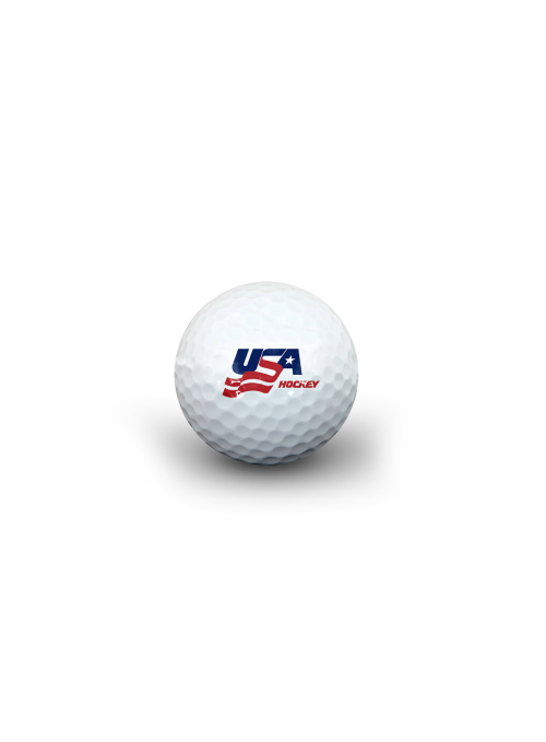USA Hockey Golf Ball in White - Front View