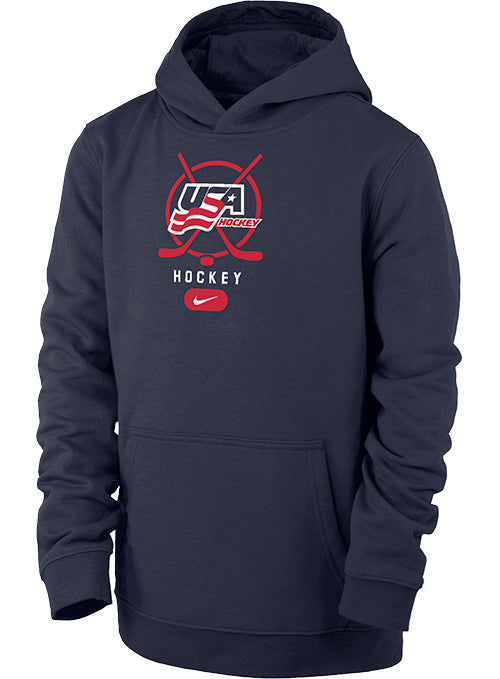 Youth Nike USA Hockey Neutral Zone Hooded Sweatshirt - Front VIew