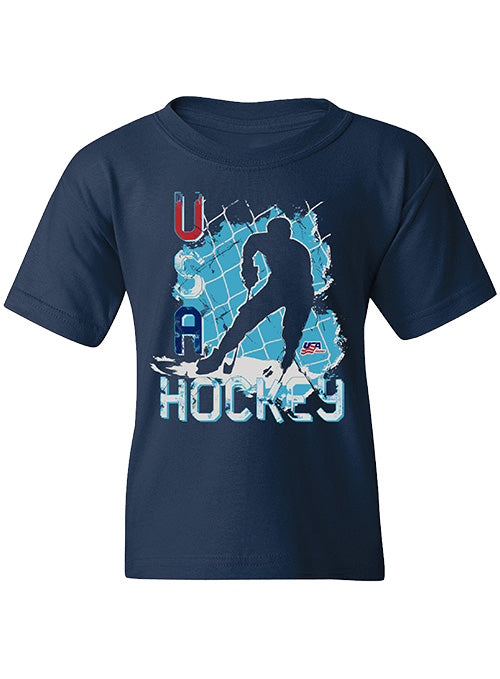 Youth USA Hockey Player Silhouette T-Shirt - Front View