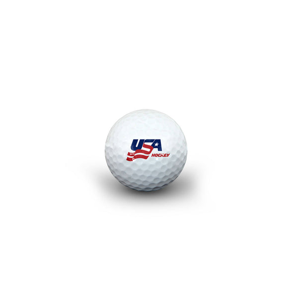 USA Hockey Golf Ball in White - Front View