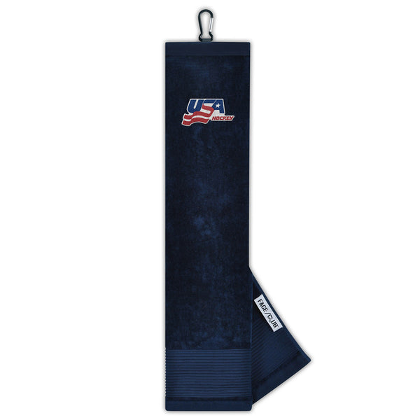 USA Hockey Golf Towel in Blue - Front View