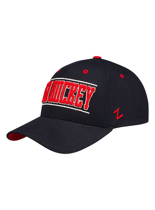 USA Hockey Citadel Structured Snapback Hat in Blue - Front/Side View