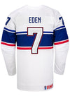 Nike USA Hockey Lacey Eden Home Jersey in White - Back View
