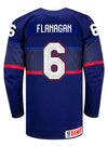 Nike USA Hockey Kali Flanagan Away Jersey in Blue - Back View