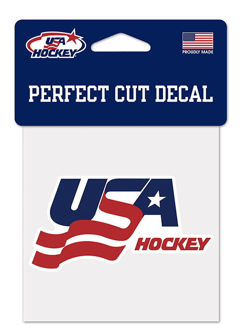USA Hockey 4 x 4-inch Perfect Cut Secondary Logo Decal - Front View