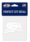 USA Hockey 4 x 4-inch Perfect Cut Secondary Logo Whiteout Decal