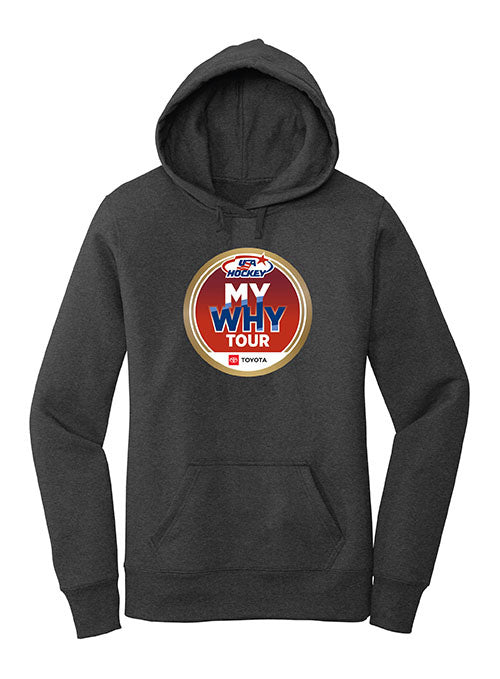 Ladies USA Hockey My Why Tour Hooded Sweatshirt in Gray - Front View