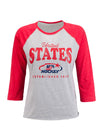 Ladies USA Hockey Arc & Star Logo 3/4 Sleeve Raglan T-Shirt