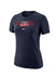 Ladies Nike USA Hockey Dri-FIT Cotton Crew Neck T-Shirt in Black - Front View