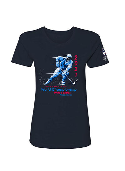 Ladies 2021 IIHF U18 World Championship Graphic T-Shirt in Black - Front View
