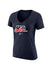 Ladies Nike USA Hockey Dri-FIT Cotton V-Neck T-Shirt - Navy - Front View