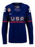 Ladies Nike USA Hockey Alex Carpenter Away 2022 Olympic Jersey in Navy - Front View