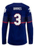 Ladies Nike USA Hockey Cayla Barnes Away 2022 Olympic Jersey in Blue - Back View
