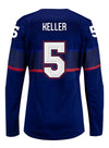 Ladies Nike USA Hockey Megan Keller Away 2022 Olympic Jersey