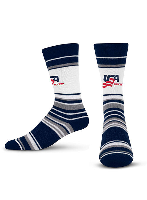 USA Hockey Stripe Logo Crew Sock