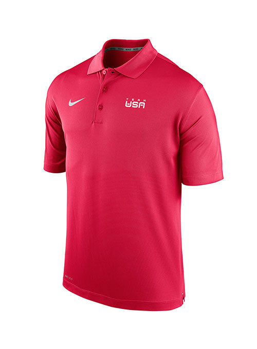 Nike 2022 Team USA Dri-FIT Varsity Polo in Red - Front View