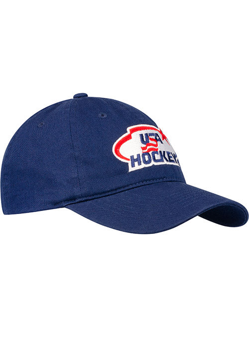USA Hockey Navy Adjustable Hat in Blue - Right View